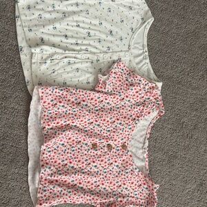 TWO floral girls tops